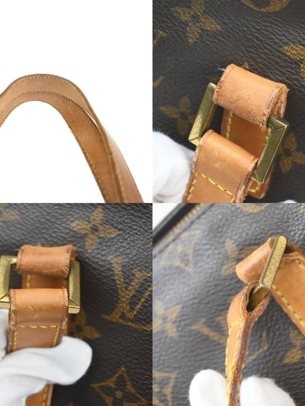 LOUIS VUITTON Cabas Mezzo Shoulder Bag Monogram Leather Brown M51151 82MA440 - Picture 10 of 16